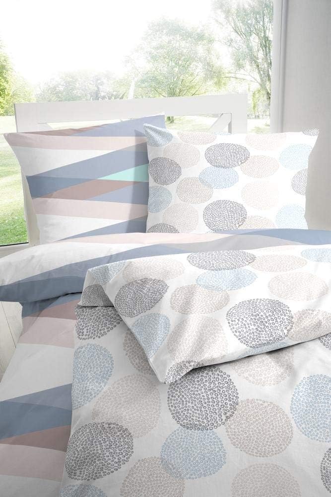 Hahn Seersucker Bettwäsche Muster Blau 155x220 cm + 80x80 cm 155x220 cm + 80x80 cm Blau, 155x220 cm
