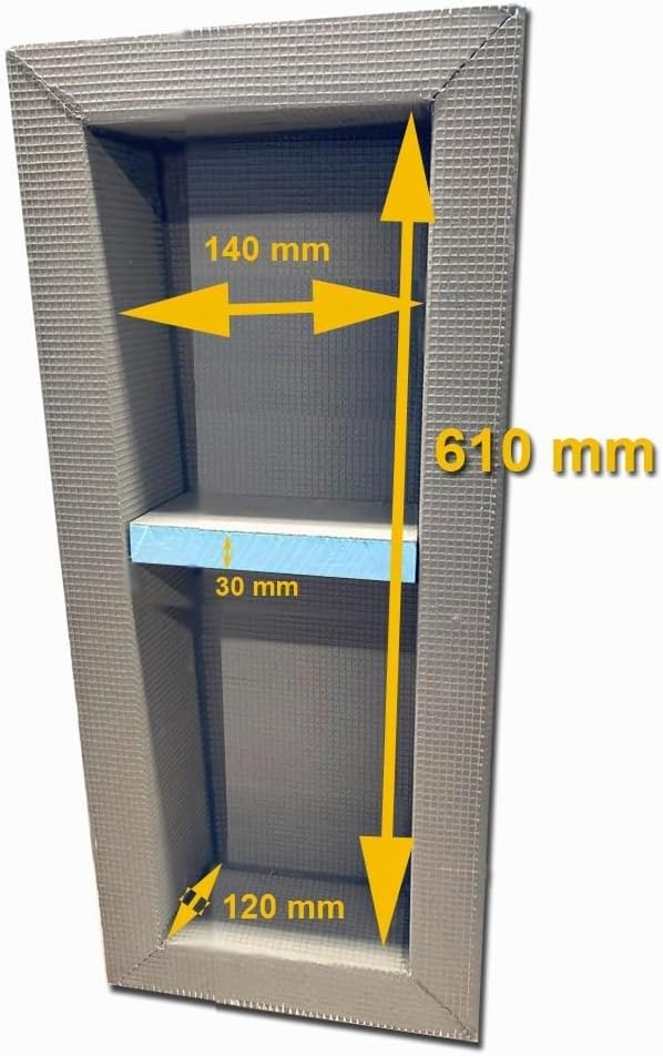 Slotfix® befliesbare montagefertige Wandnische 60x14x12cm für Toilettenpapier Toilettenbürste Klobür