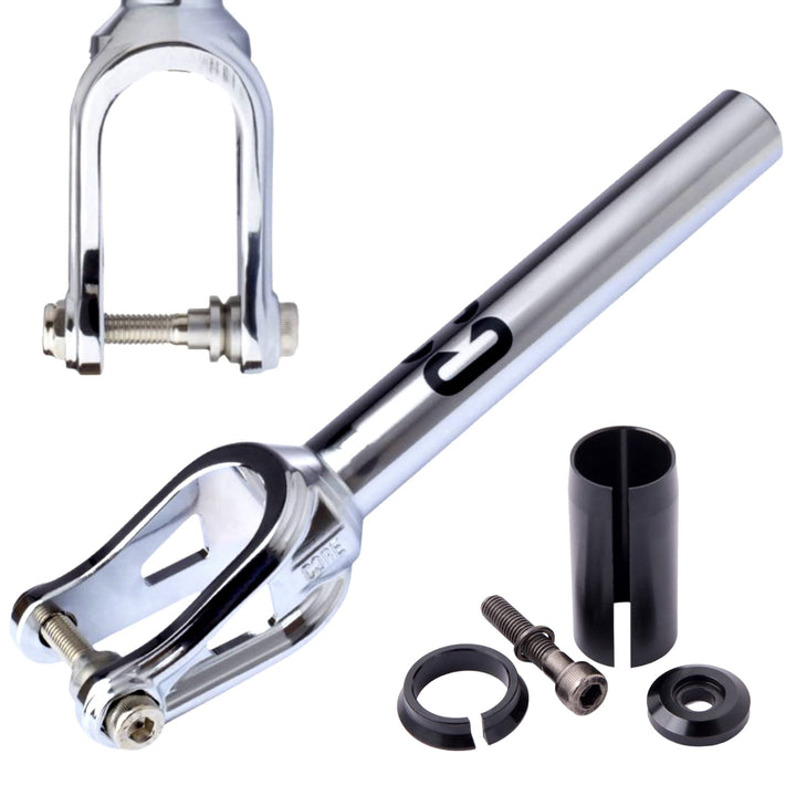 CORE SL Stunt-Scooter Fork IHC Park Trick Tret Roller Ersatz Gabel + F26 Sticker Silber, Silber