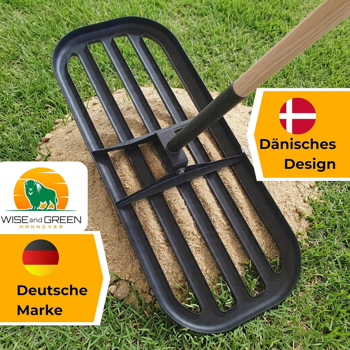 Rasenrakel mit runden Ecken von WISEandGREEN | 80x30cm | Kein Verkanten – Schonende perfekte Rasenpf