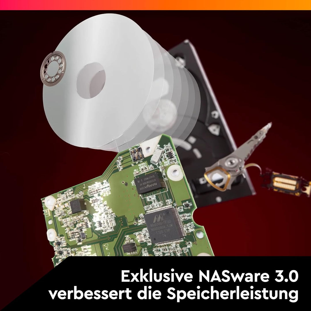 WD Red Plus interne Festplatte NAS 6 TB (3,5'', Datenübertragung bis 175 MB/s, Workload 180 TB/Jahr,