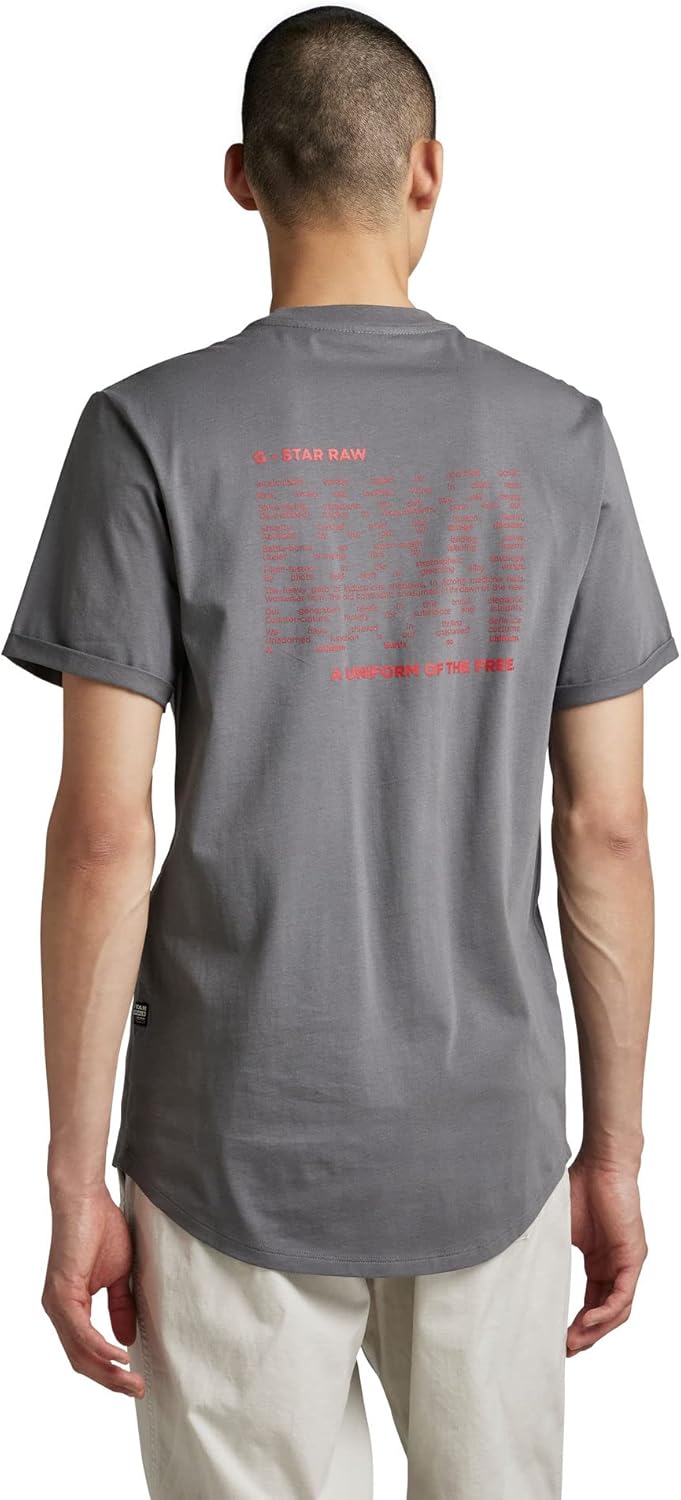 G-STAR RAW Herren Lash Back Text T-Shirts XS Grau (Granite D22815-336-1468), XS Grau (Granite D22815
