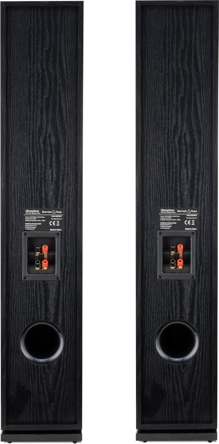 Bennett & Ross Ultrasphere 3-Wege HiFi Standlautsprecher Paar - 200W RMS - 2 x 6,5" Tieftöner - 6,5"