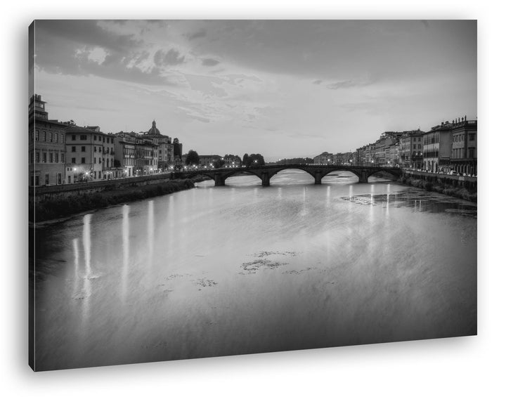 deyoli malerischer Fluss mit Einer Brücke Effekt: Schwarz/Weiss Format: 100x70 als Leinwand, Motiv f