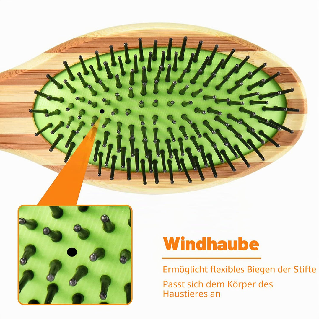 Hundebürste & Katzenbürste, Doppelbürste für Hunde und Katzen, Pin Hundebürste für Knoten & Unterfel