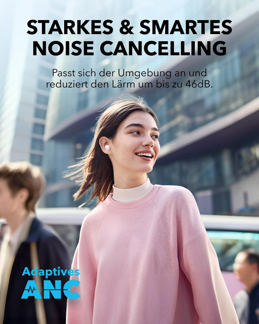 soundcore A30i von Anker, Kabellose Kopfhörer, Smartes Noise Cancelling, Ultra-Geräuschunterdrückung
