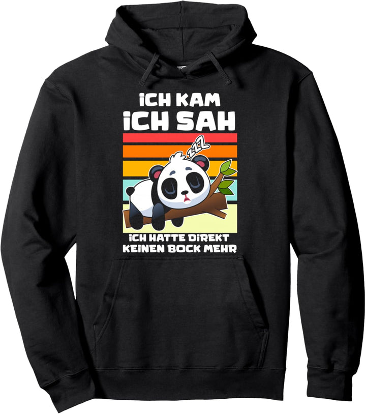 Panda Ich Kam Ich Sah Ich Hatte Direkt Keinen Bock Mehr Lust Pullover Hoodie