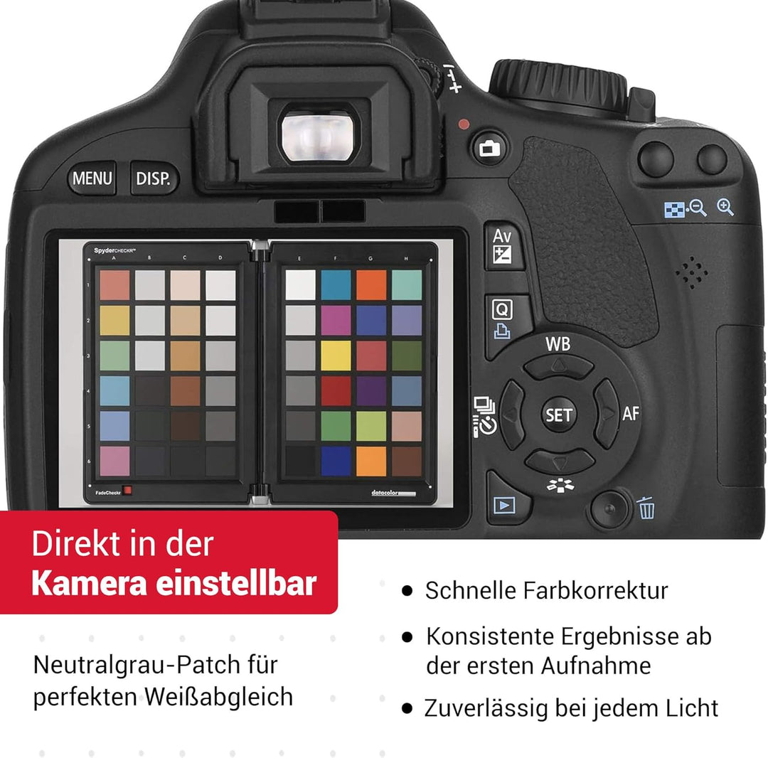 Datacolor SpyderCheckr: Farbkarte zur Kamerakalibrierung incl. Software zur Berechnung von Farbkorre