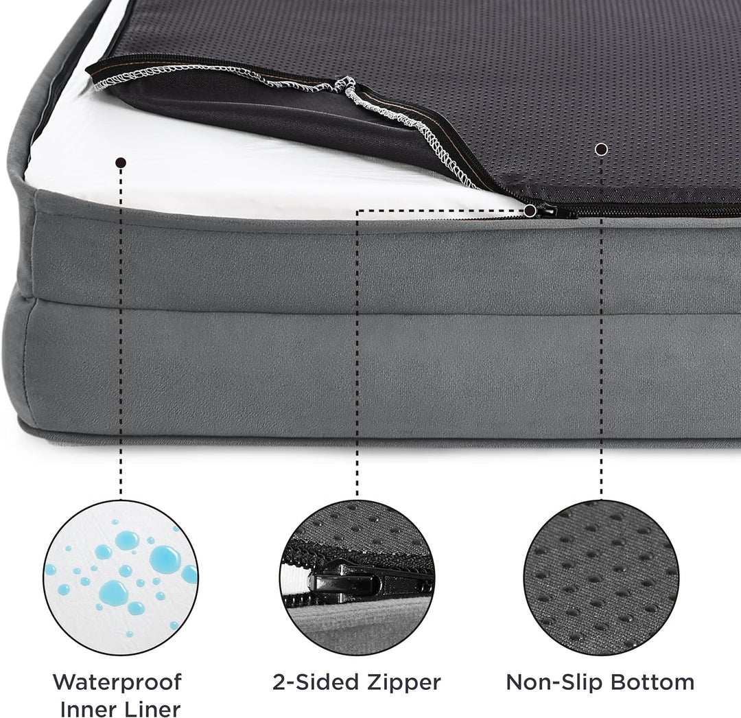 Bedsure orthopädisches Hundebett Ergonomisches Hundesofa - 89x63 cm Hundecouch mit eierförmiger Kist