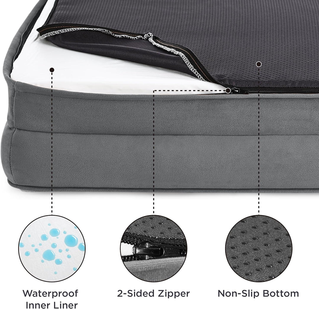 Bedsure orthopädisches Hundebett Ergonomisches Hundesofa - 71x58 cm Hundecouch mit eierförmiger Kist