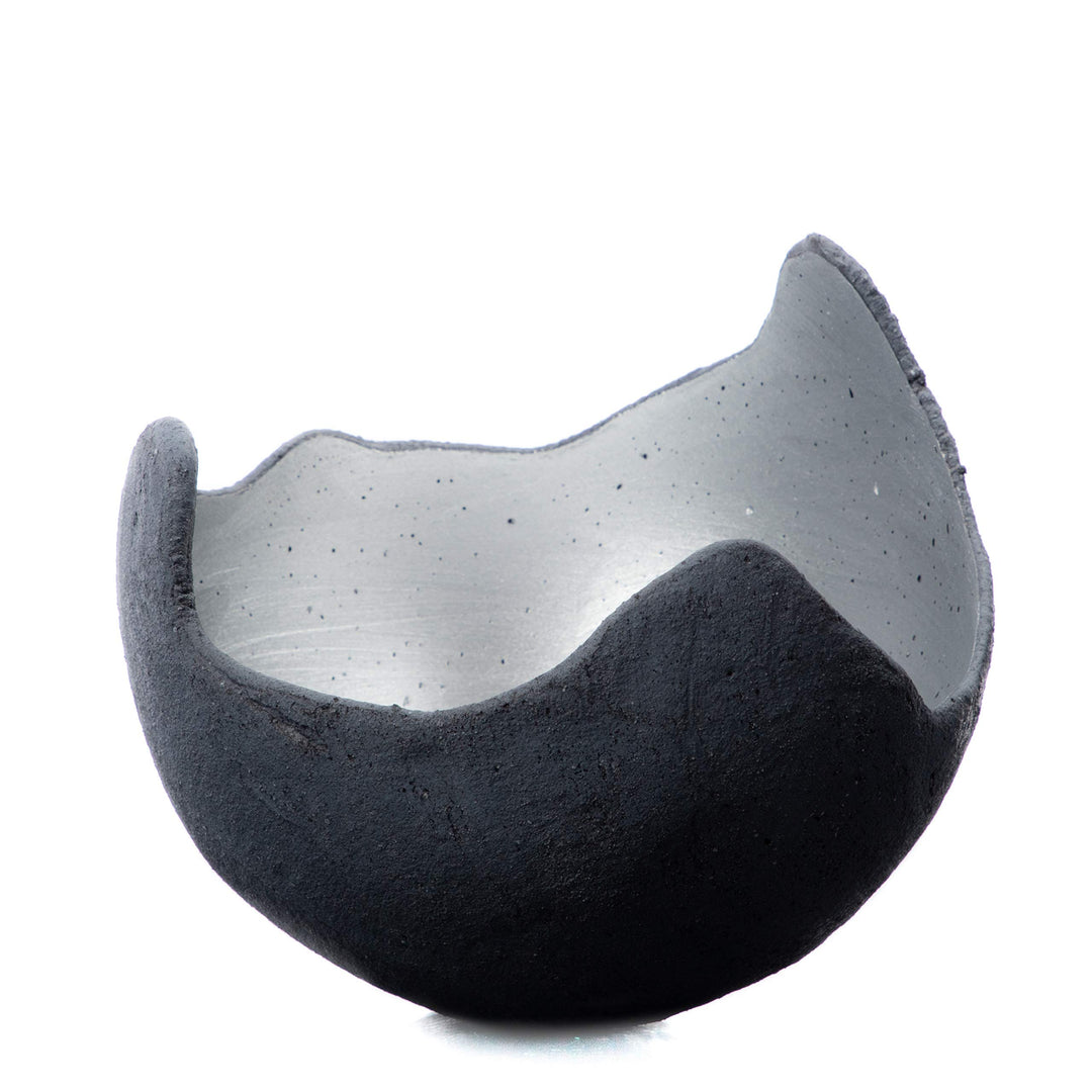 Lichtschale silber - S (15cm) - Beton schwarz - grau - Unikat handmade - Windlicht - Geburtstagsgesc