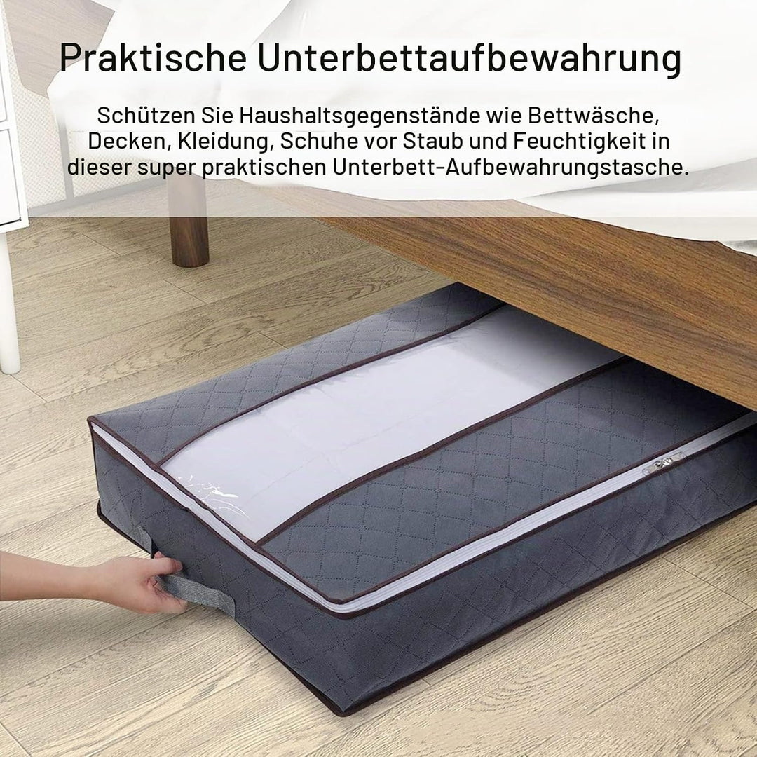 Withosent 3 Stück Unterbettkommode 90L, Unterbett Aufbewahrungsbox Vliesstoff Faltbare Aufbewahrungs