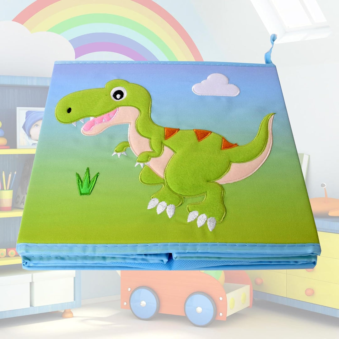 TE-Trend Dinosaurier Motiv grün Regal Aufbewahrungsbox Kinder Kinderzimmer Faltbox Aufbewahrungskorb