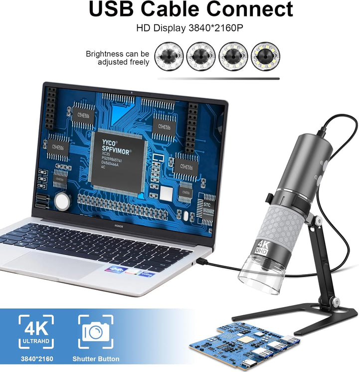 Cainda 4K 3840x2160p WiFi Digitalmikroskop für iPhone Android Telefon und Windows Mac PC, drahtlose
