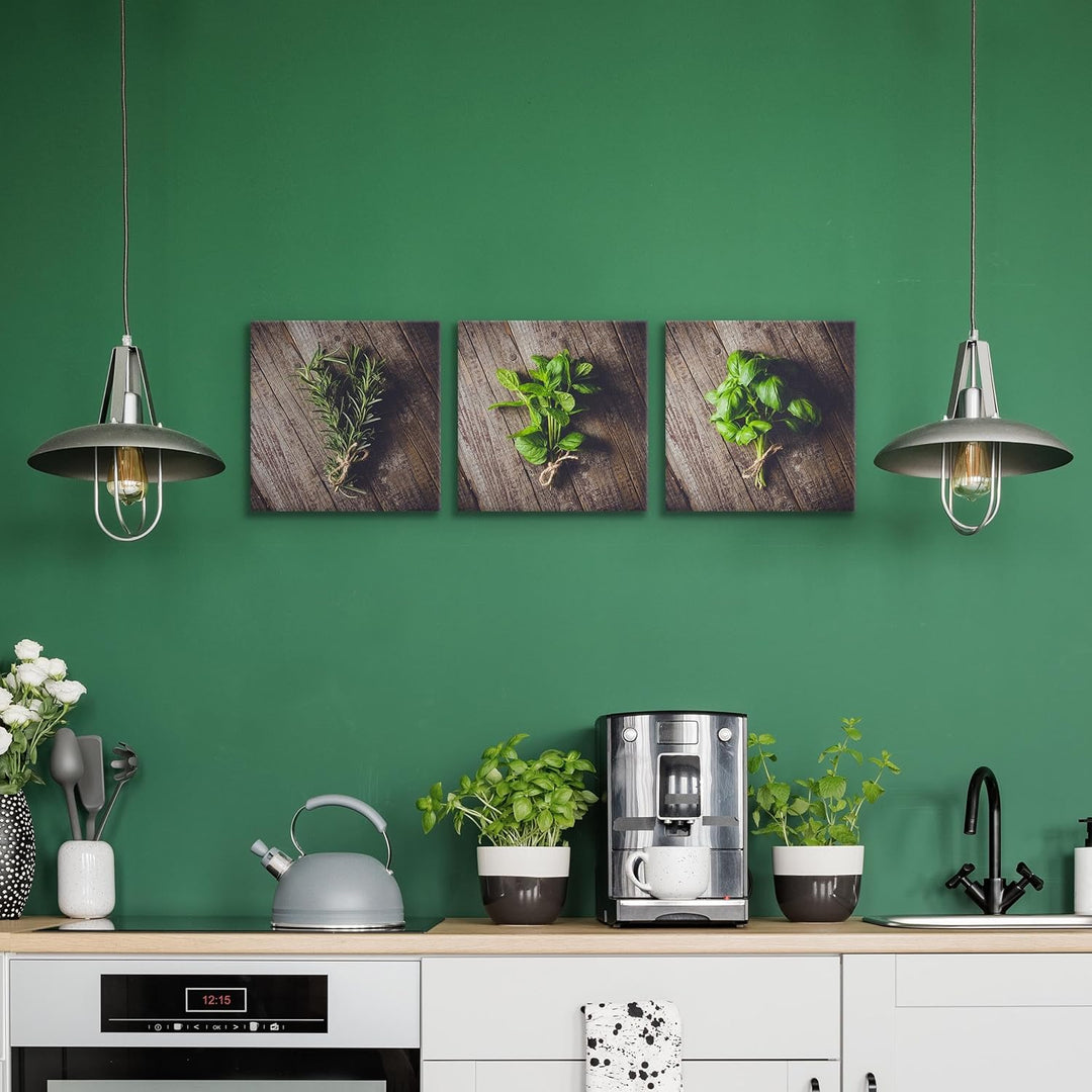 Muralo - Wandbilder Set - Leinwand Bilder Set Aufhängefertig - Bilder für Küche- Moderne Wanddeko -