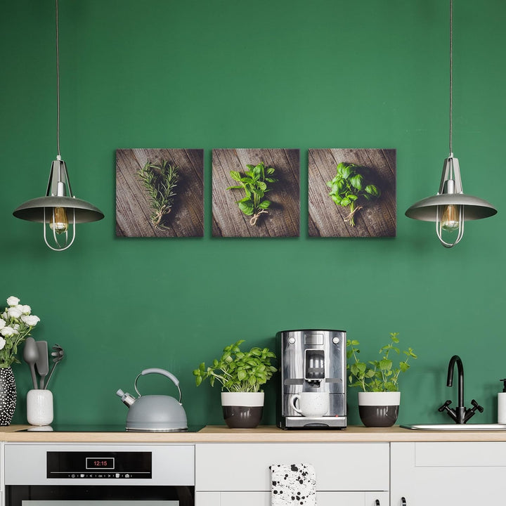 Muralo - Wandbilder Set - Leinwand Bilder Set Aufhängefertig - Bilder für Küche- Moderne Wanddeko -