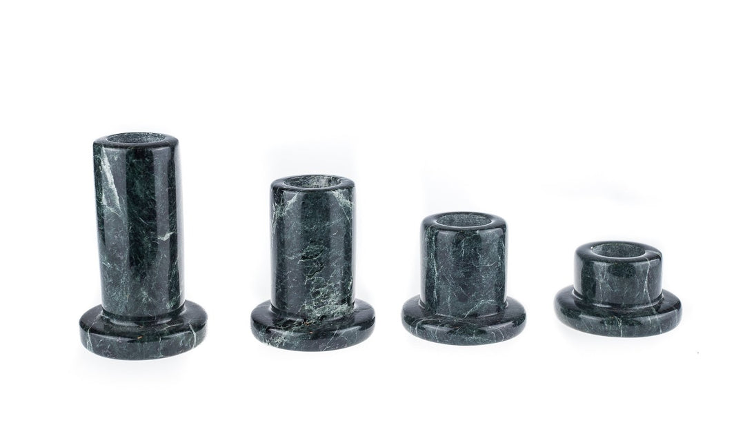 Yuchengstone Festlicher Kerzenhalter Kerzenständer 4teilig massiv Marmor Grün, Grün