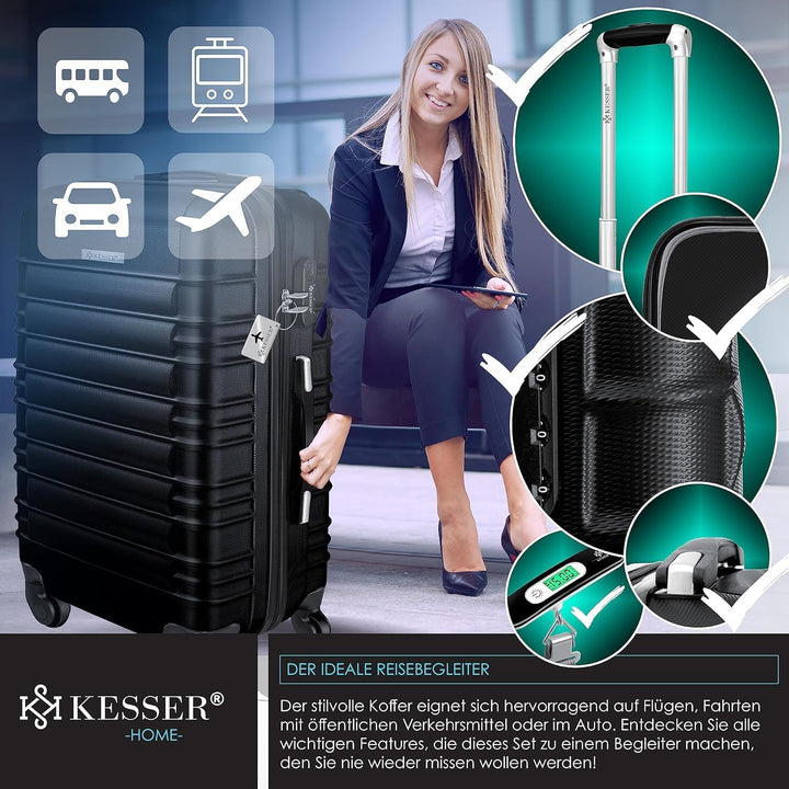 KESSER® Reisekoffer Mittlerer Hartschalen-Koffer Inkl. Kofferwaage + Gepäckanhänger Trolley Gepäck R