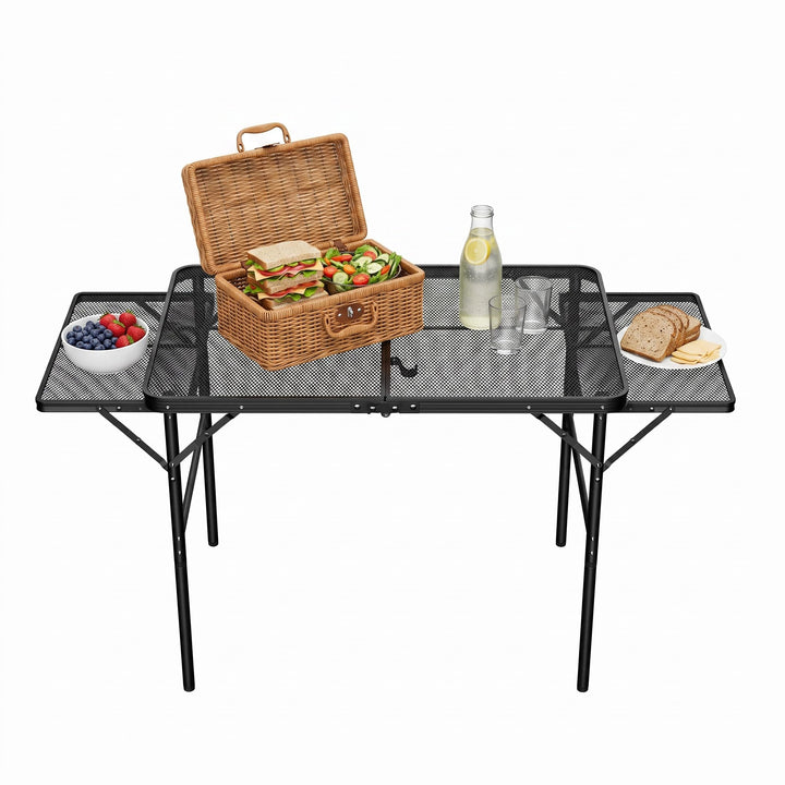 NAIZY Campingtisch Klapptisch, Klappbar 90 cm Camping Tisch 2-Stufen Höhenverstellbar Tapeziertisch