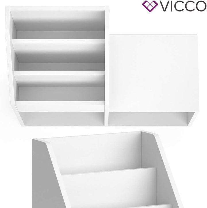 Vicco Bücherregal Luigi, Regal für Bücher, Weiss, 72 x 79 cm Weiss 34x79x30,9 cm, Weiß 34x79x30