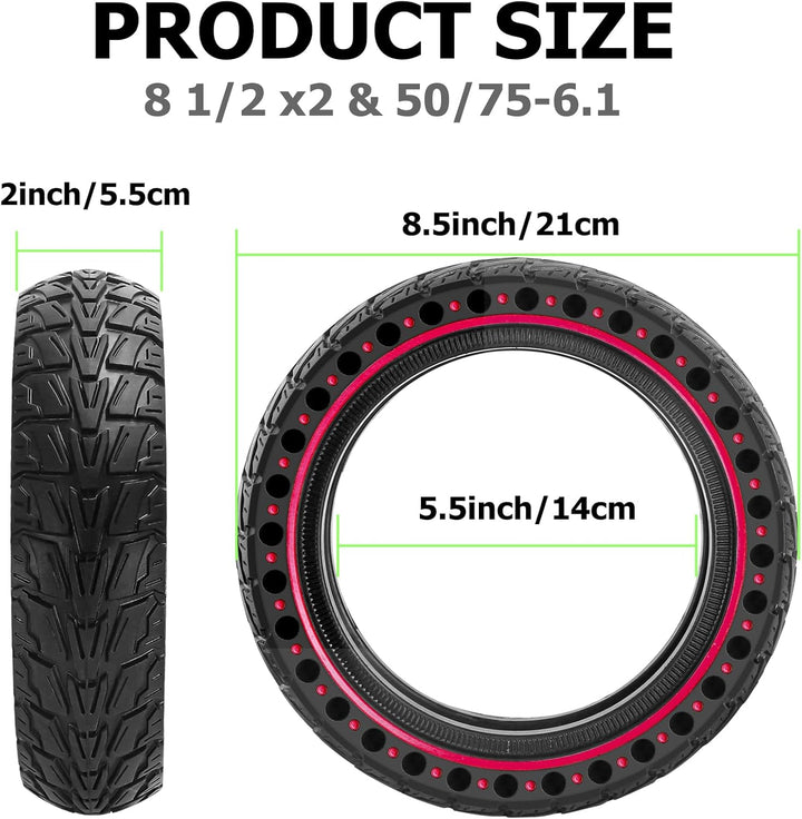 BABEJIA 1PCS Scooter Reifen 50/75-6.1 Tubeless, Werten Sie Ihr Fahrzeug auf mit Off-Road Reifen 8 1/