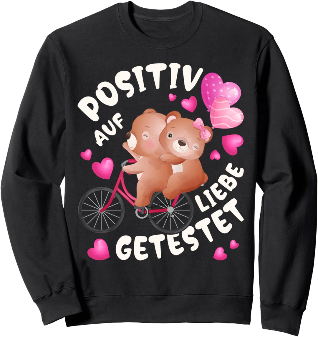 Valentinstag für Paare, Bären mit Fahrrad, Spruch Sweatshirt
