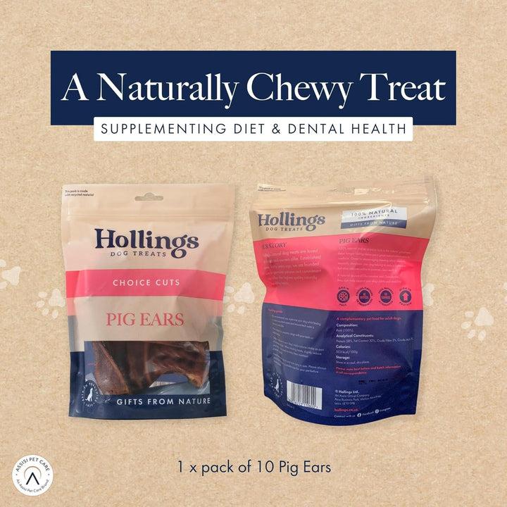 Hollings Pig Ear Treats for Dogs Pack of 10 1 10er-Packung