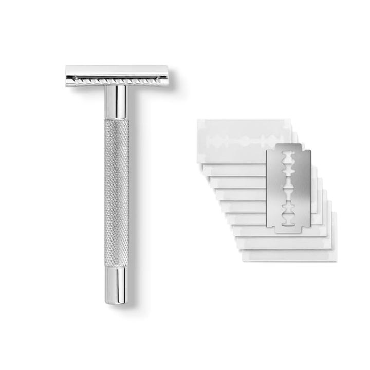 NEU: Störtebekker® Premium Rasierhobel Solingen mit Stahlgriff - inkl. Rasurguide [10 Störtebekker K