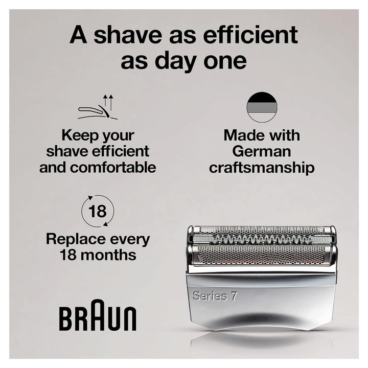 Braun Series 7 70S Scherkopfersatz für Elektrorasierer, Silber 70er Jahre Ersatzkopf, 70er Jahre Ers