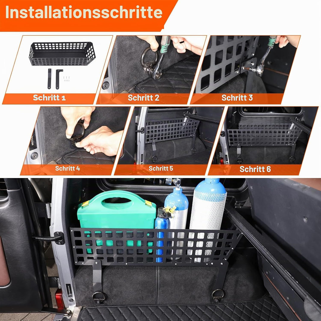 Kofferraum-Organizer, linke und rechte Seitenablage, Legierung, schwarz, Multifunktions-Aufbewahrung