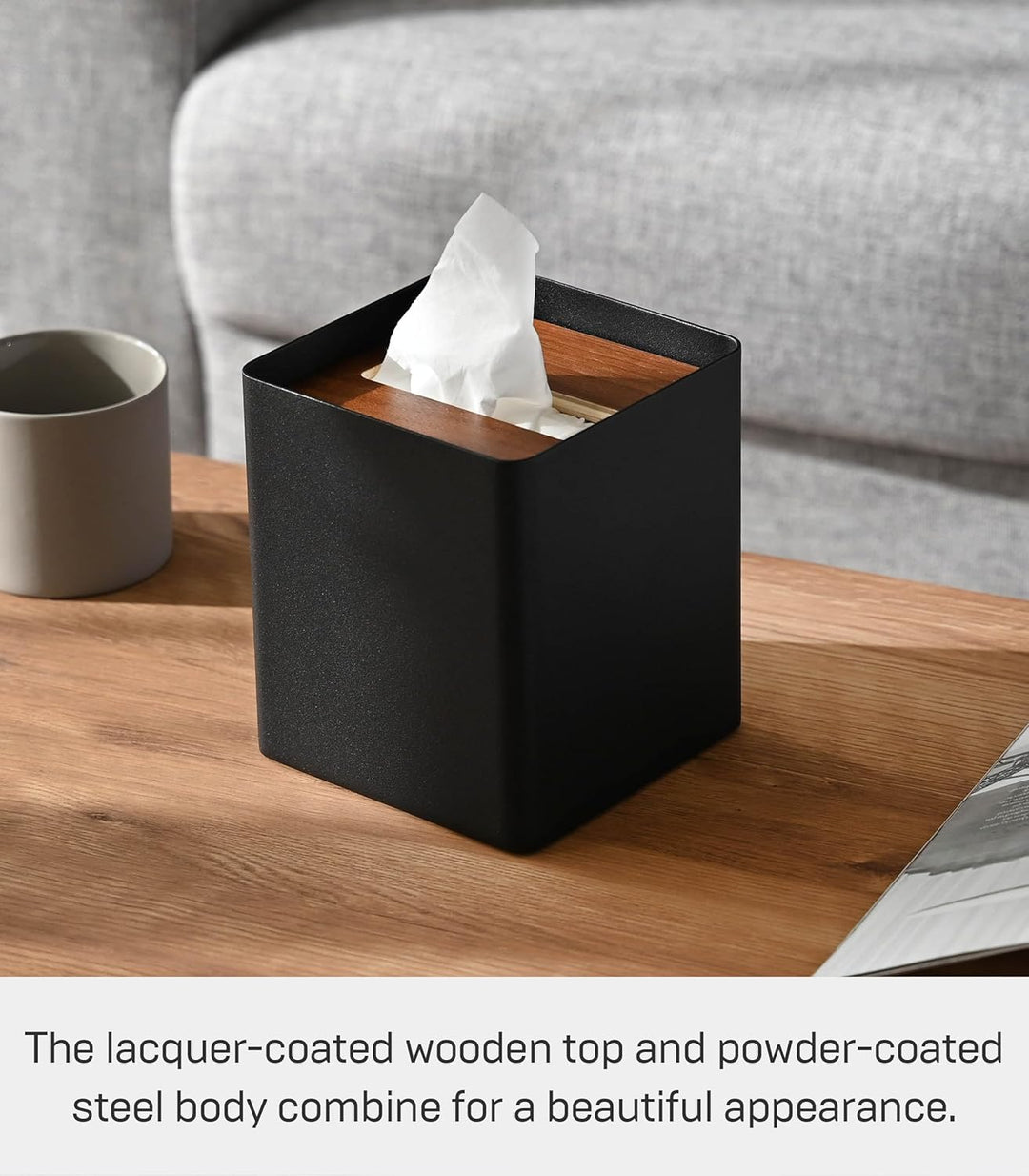 Yamazaki Box Cover Home | Stahl | Taschentuchbox, EinheitsgröÃŸe, Walnuss