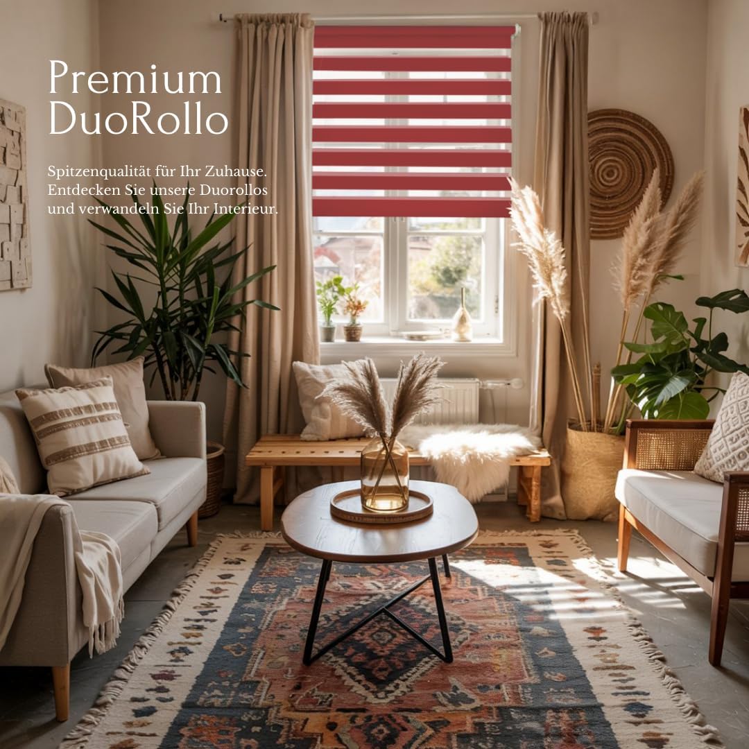Home-Vision® DuoRollo Klemmfix, Doppelrollo ohne Bohren mit Klämmträgern, Rollos für Fenster und Tür