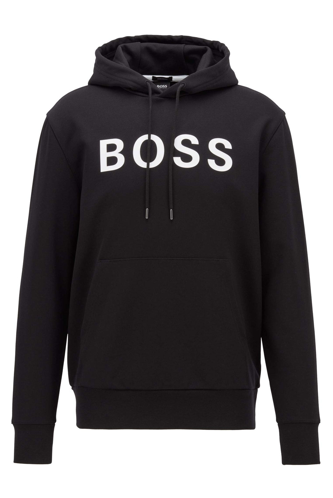 BOSS Herren Seeger 26 BB Kapuzenpullover aus merzerisierter Baumwolle mit gummiertem Logo-Print
