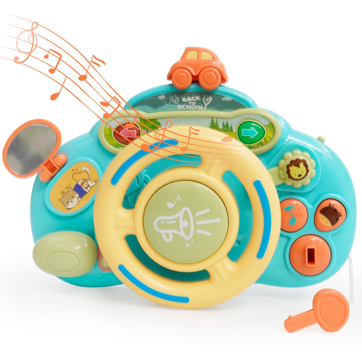 Lenkrad Spielzeug für Kinder, Kinderlenkrad zum Spielen im Auto, Multifunktions-Auto Lenkrad mit Lic