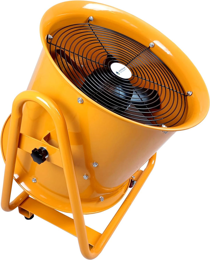 Doctor San - Sanierungstechnik Robuster Hallenventilator aus Metall rund Rohrventilator Baugebläse Ø