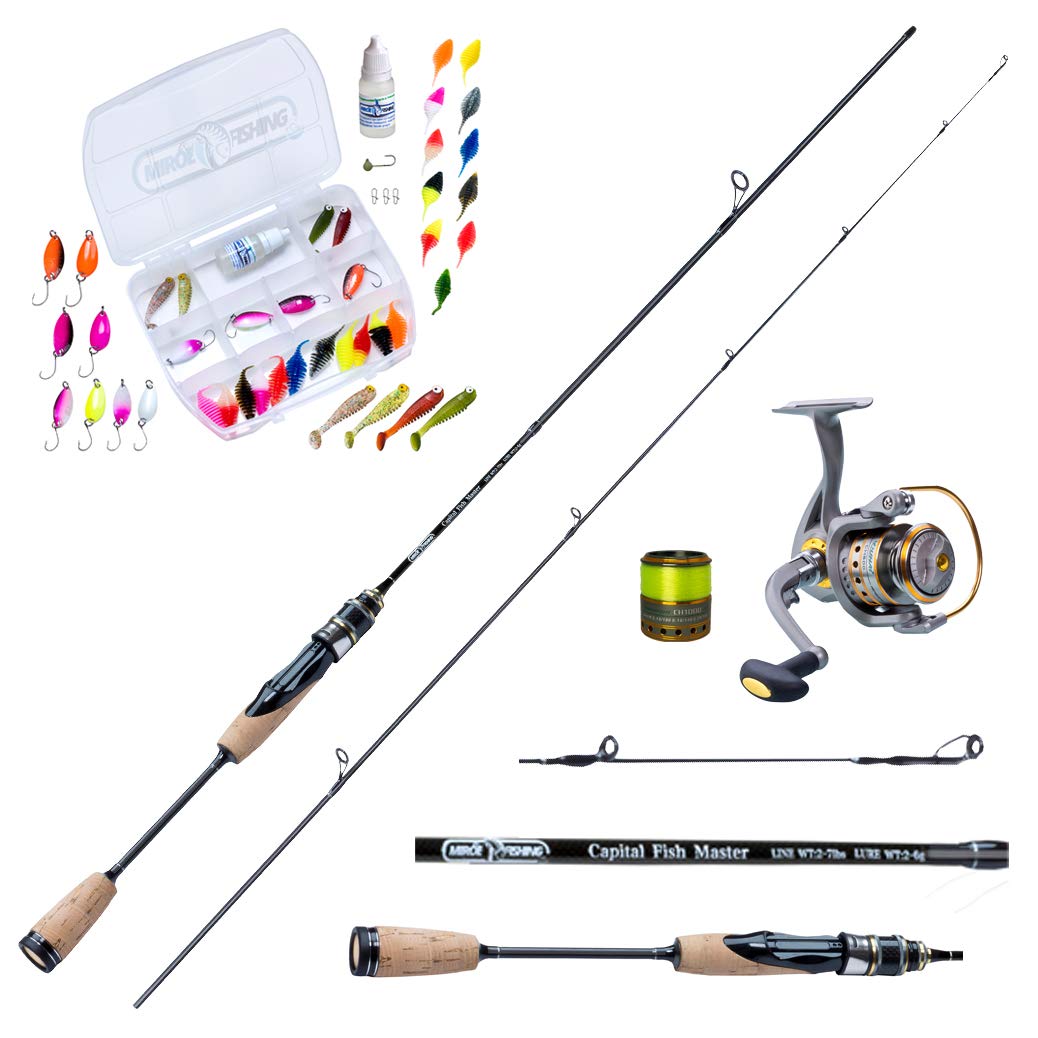 Modernes Angelset Ultralight sofort einsatzbereit ! Capital Fish Master 180cm UL-Carbonrute + Angelr