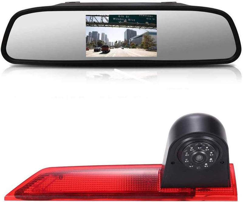 4,3" Zoll LCD Rückspiegel+Rückfahrkamera integriert in 3. Bremslicht dritte Bremsleuchte Kamera for