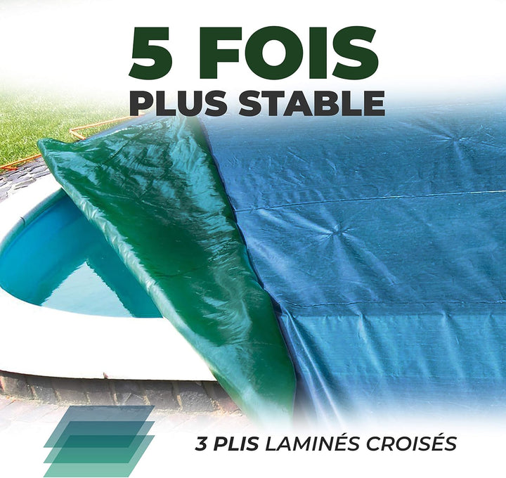 Abdeckplane RAINEXO Premium - Grün/Blau - 3x4 m - 250g/m² Mittel, Mittel