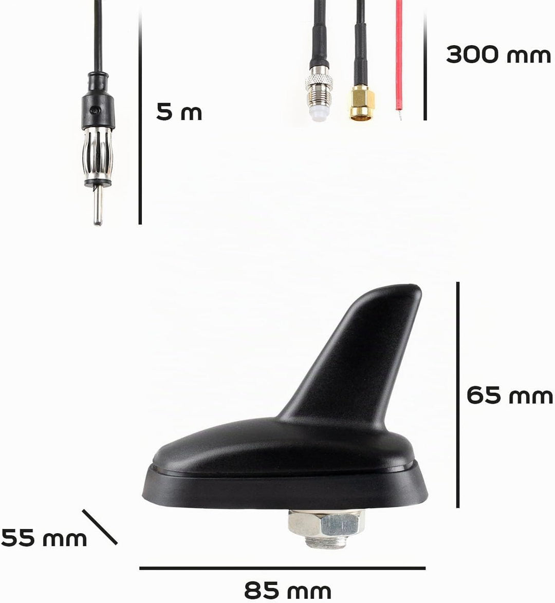 alca® Fin-Antenne AM/FM GPS schwarz matt Radio Navigation AM/FM GPS GSM, AM/FM GPS GSM