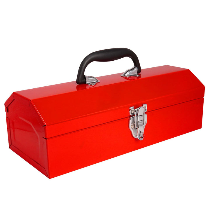 MANUFORE 16" Grosse Metall-Werkzeugkiste,41cm Leerer Werkzeugkasten aus Metall, Tragbarer Werkzeugka