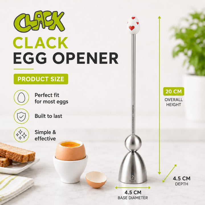 Take 2 Germany - Clack 99004/32 Eierschalensollbruchstellenverursacher - Edelstahl mit Keramik - Mot