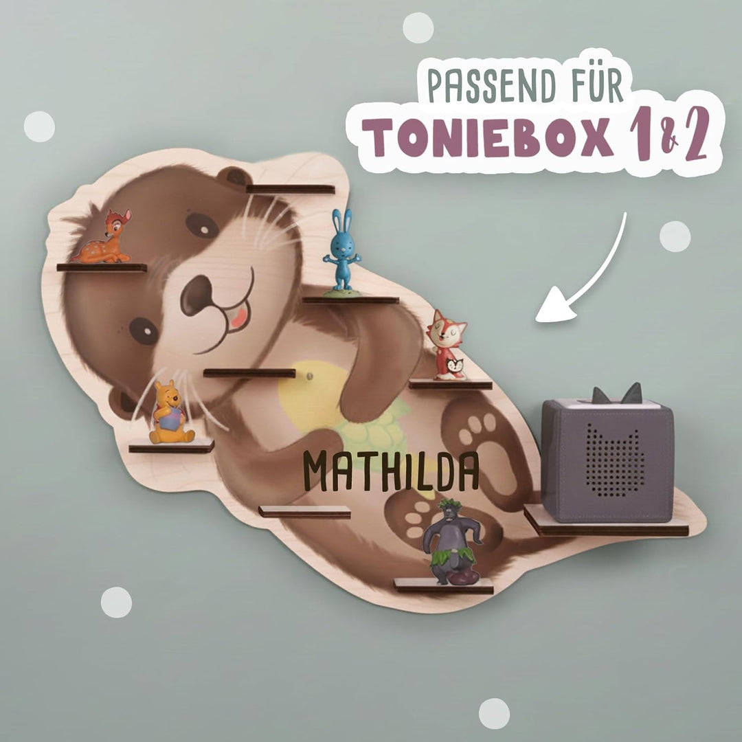 hellomini Personalisiertes Tonie Regal Jungen - Toniebox Regal mit Wunschnamen fürs Kinderzimmer - R