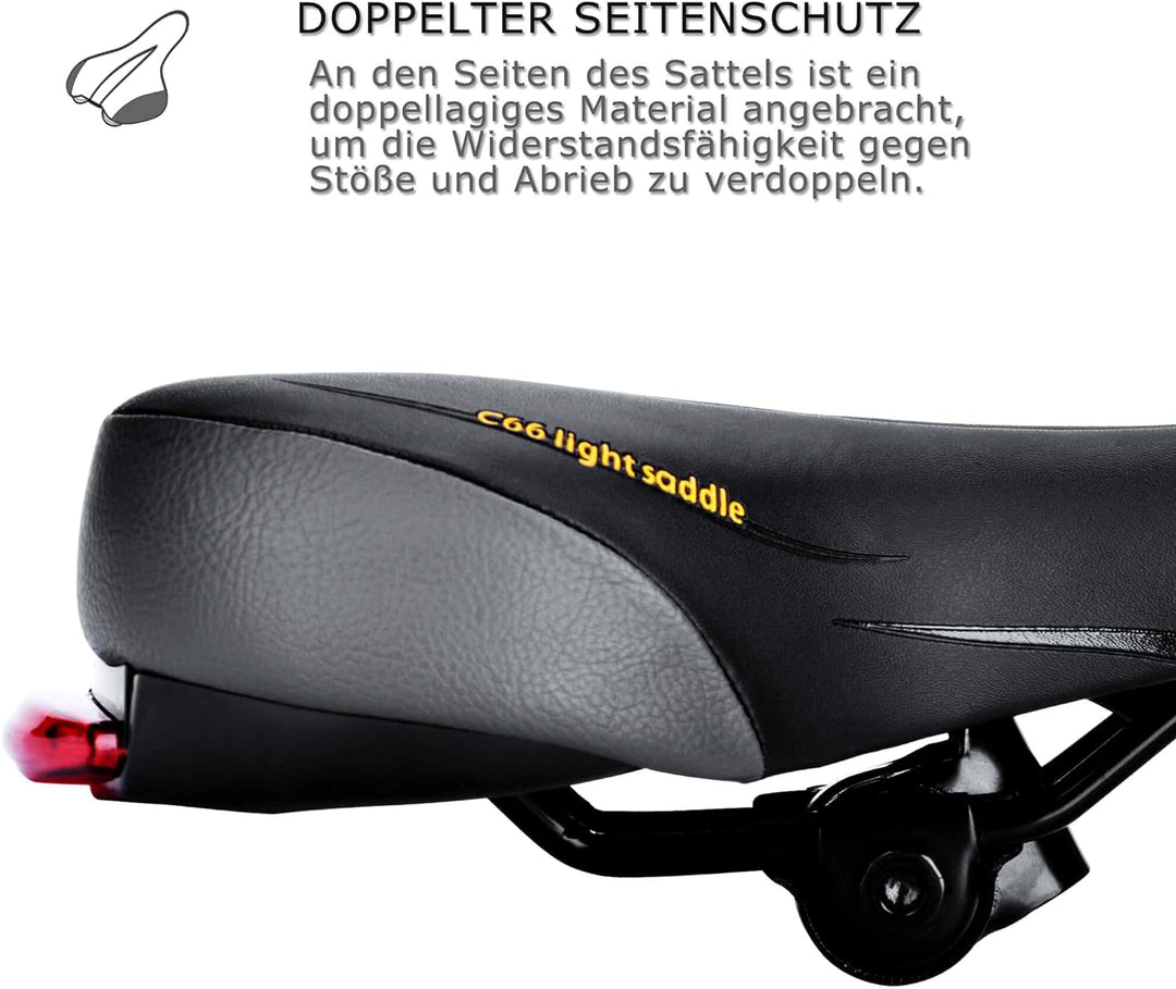 DAWAY C99 Ergonomisch Fahrradsattel für Damen Herren - Bequemer Fahrradsitz, Breiter Weicher Leder F