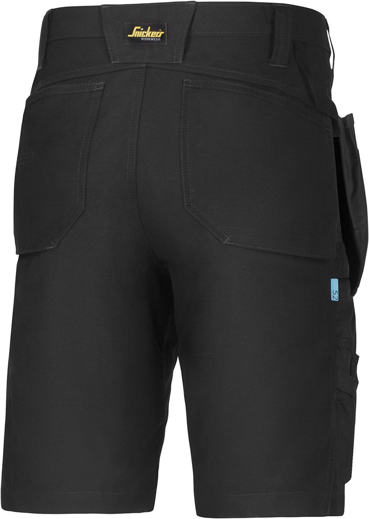 Snickers Workwear 6101 LiteWork, 37.5 Arbeitsshorts mit Holstertaschen, 1 Stück, 64, schwarz, 610104