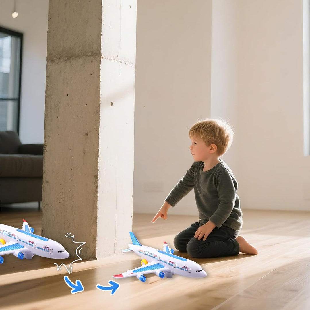 Flugzeug Spielzeug für Kinder ab 3 Jahren – Elektrisches Flugzeug mit Blinkenden LED-Lichtern & Soun