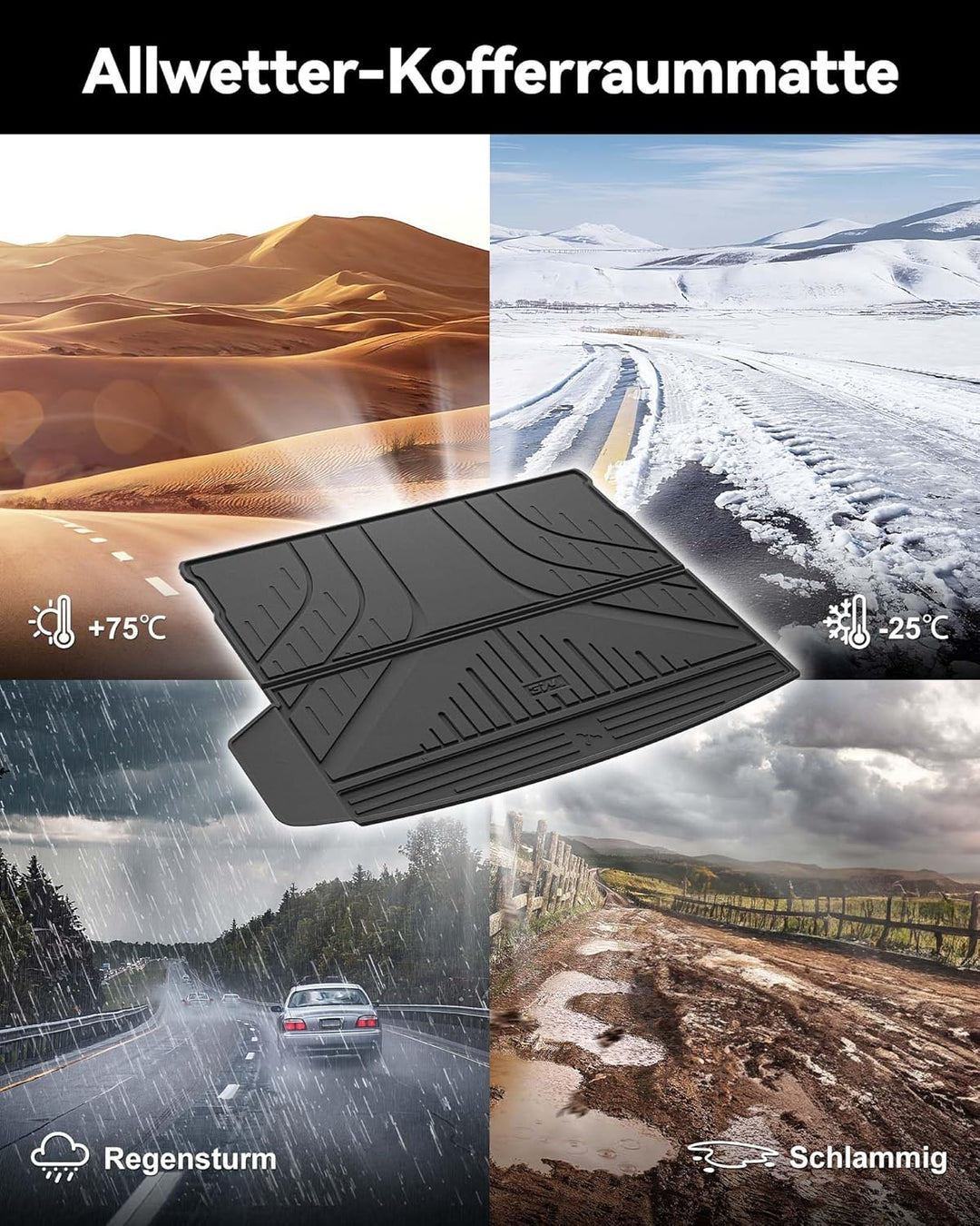 3W Kofferraumwanne für BMW X3 G45 2025 2026, Nicht für Plug-in Hybrid und iX3, Thorex™ Allwetter Kof