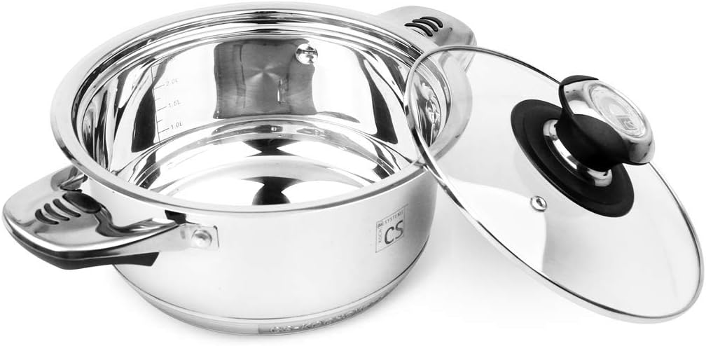 CARL SCHMIDT SOHN Schmidt Sohn Kochtopf Set Aurich 16-teilig mit Deckel Edelstahl, 065843, Silber, 2