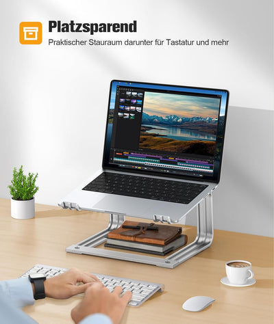 Glangeh Premium Abnehmbarer Laptop Ständer-Langlebiger Aluminium Laptop Stand mit Grosser Belüftungs