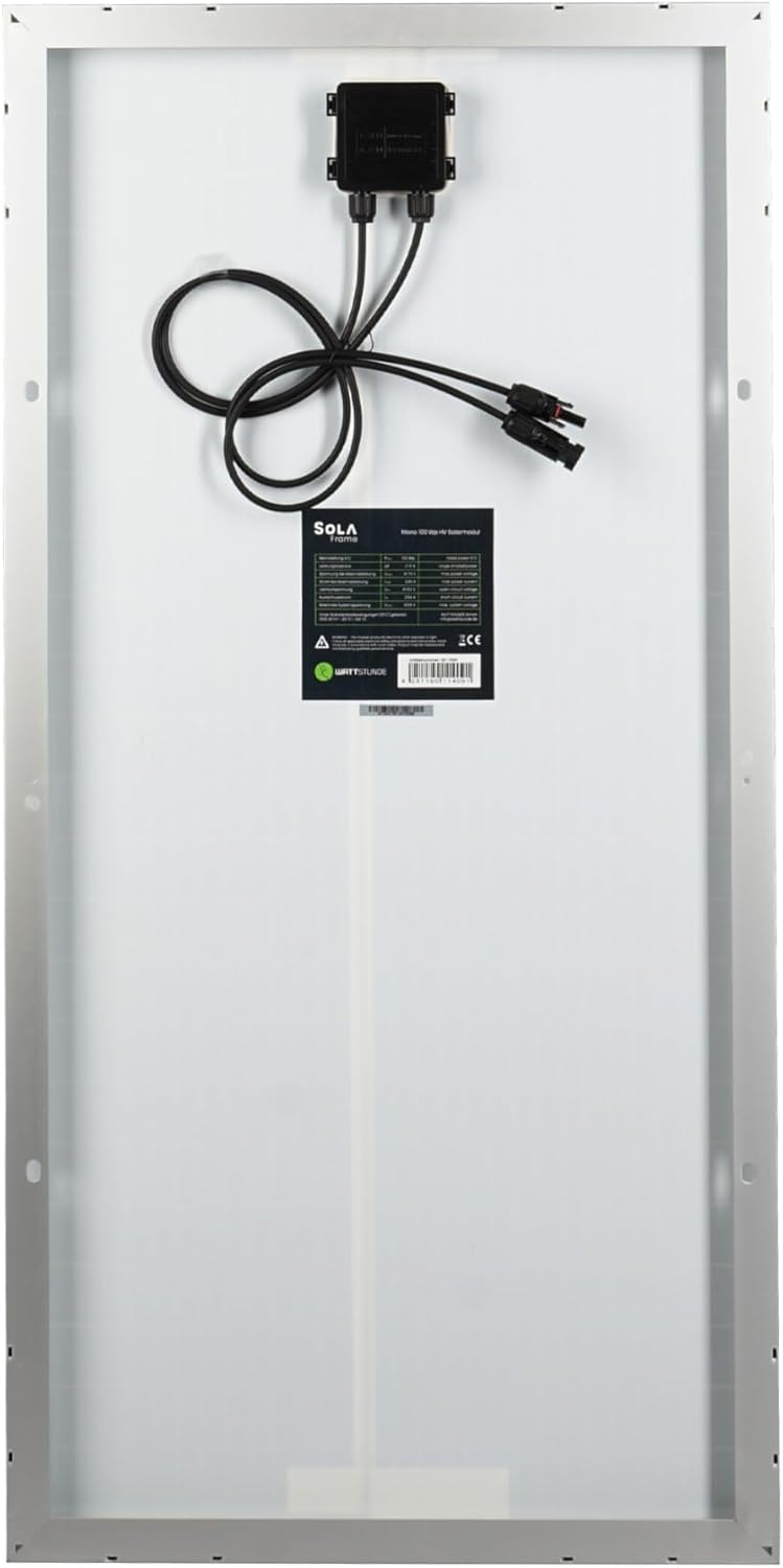 WATTSTUNDE SOLA Mono 100W Wohnmobil Solaranlage Komplett-Set, Victron MPPT Laderegler, Monokristalli