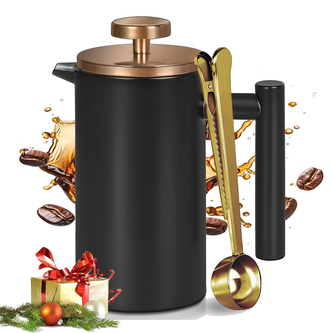 Edelstahl French Press Kaffeepresse 1000ml, doppelwandige, isolierte French Press, für Kaffee und Te